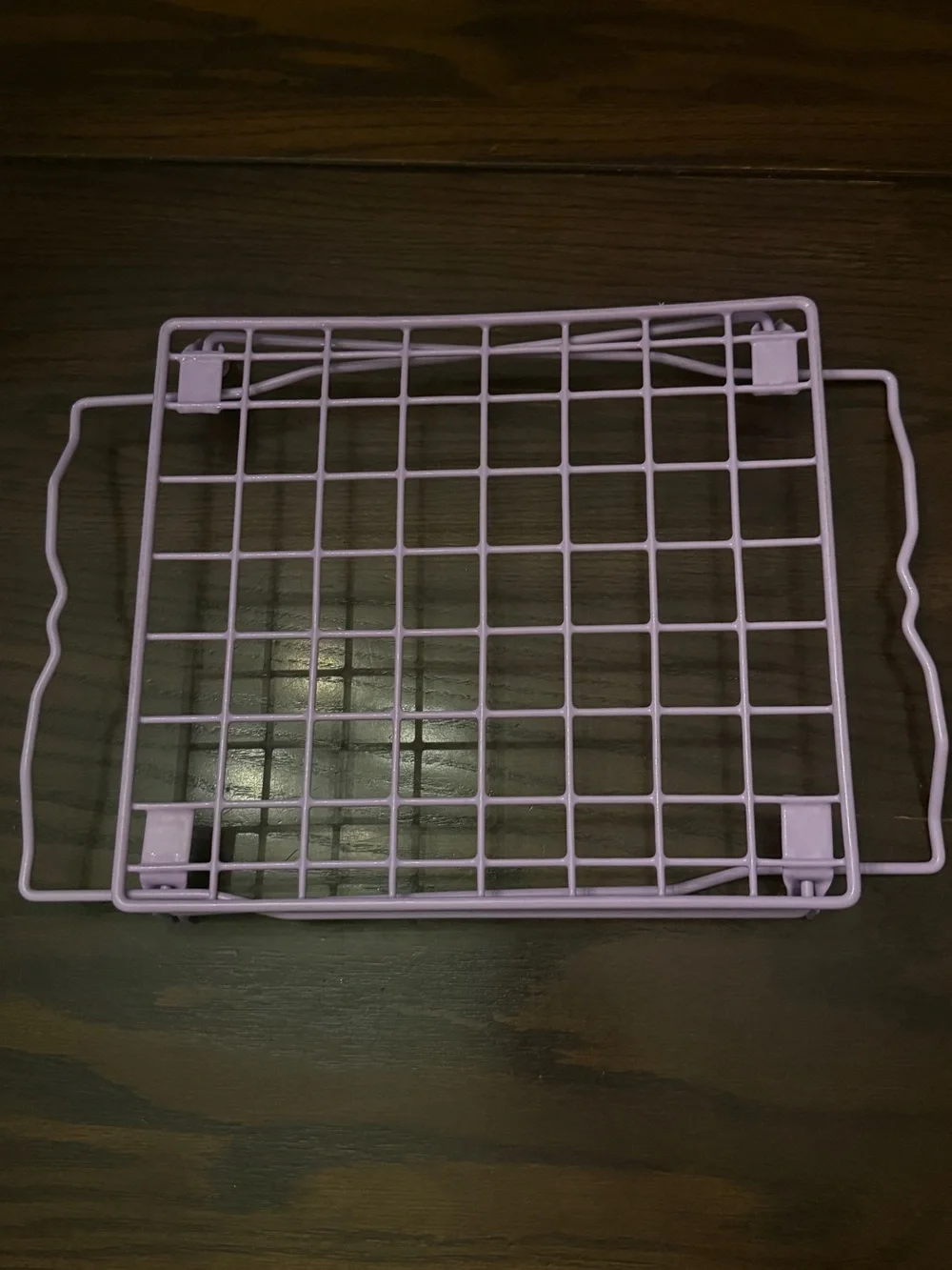 Pink Metal Grid Storage Shelf - Multipurpose Organization Rack